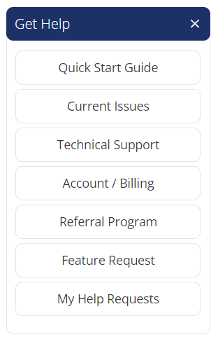 List Perfectly Get Help menu