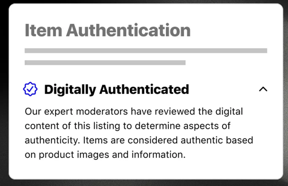 Grailed Digital authentication