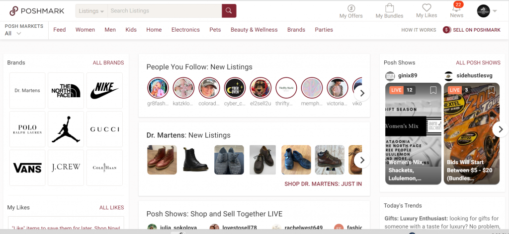 poshmark homepage