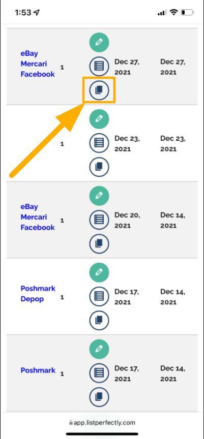 Duplicate a listing list perfectly mobile