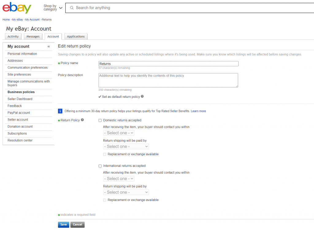 ebay business policy edit page