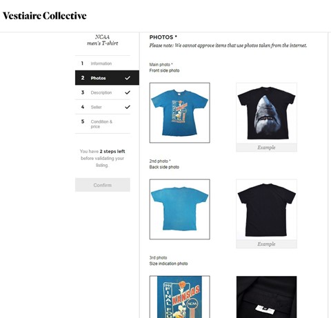 Vestiaire Collective listing