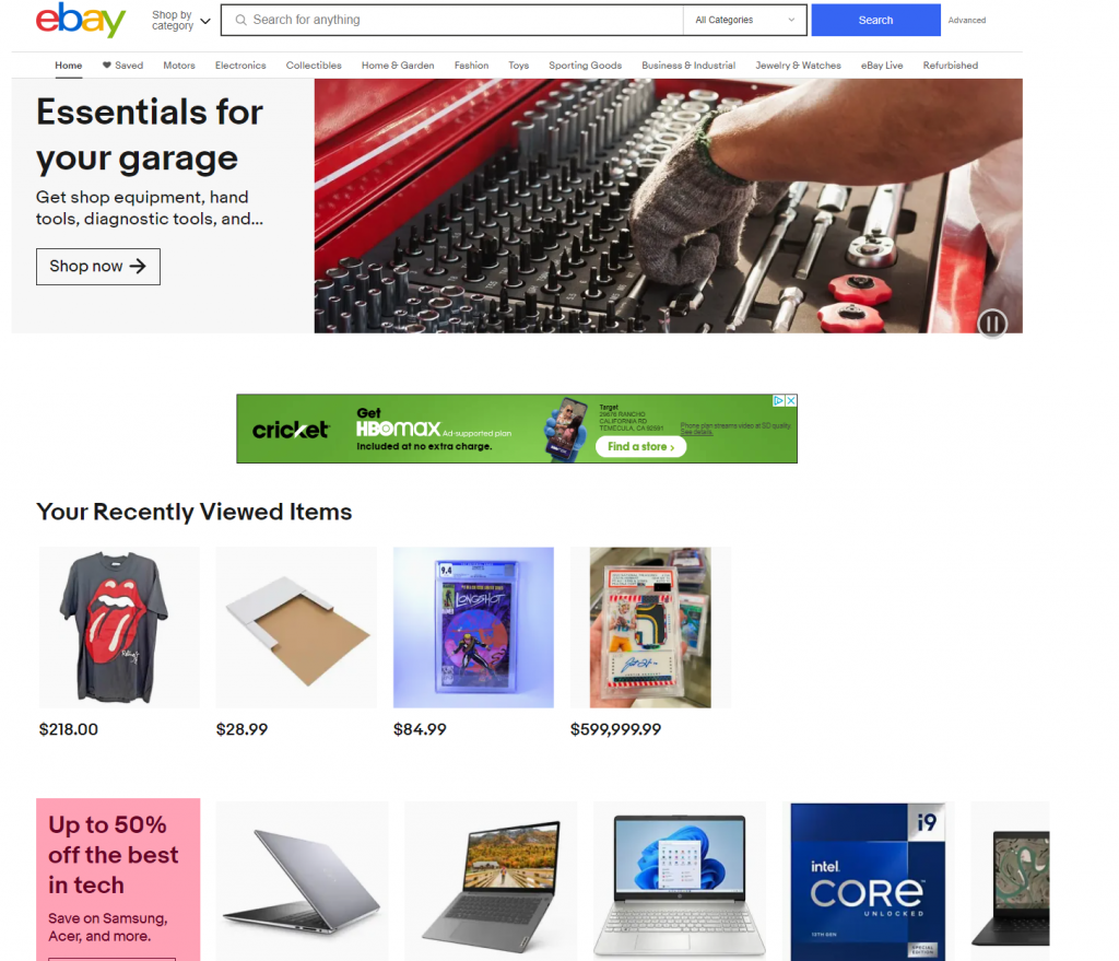 ebay home page