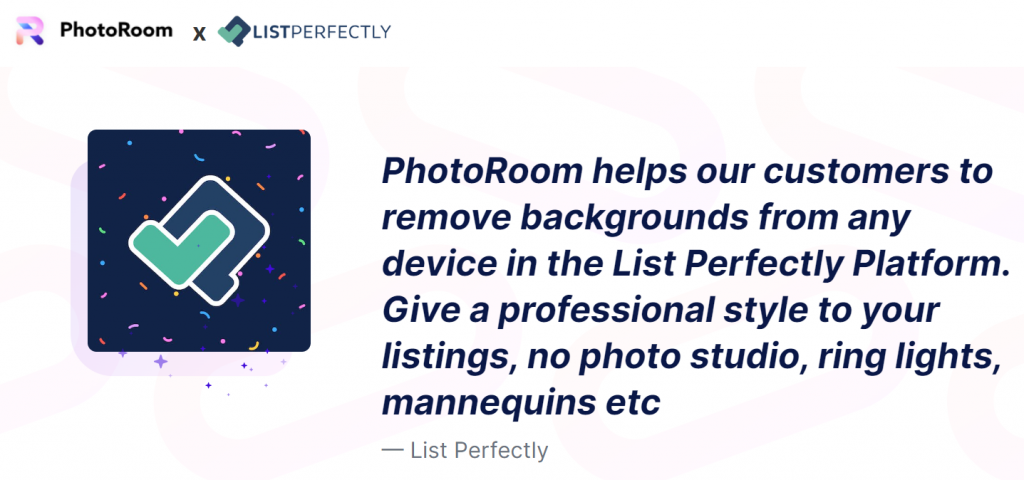 List Perfectly Photoroom integration