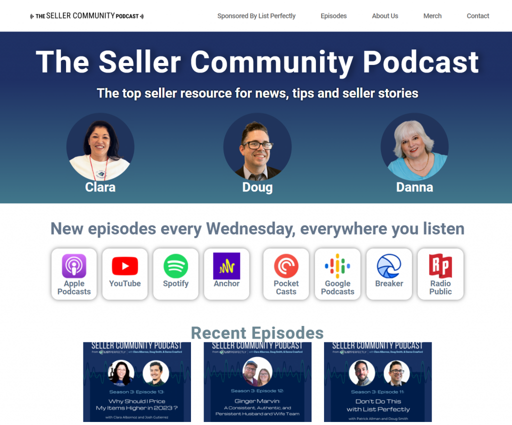Seller Community Podcast homepage Mar 2023