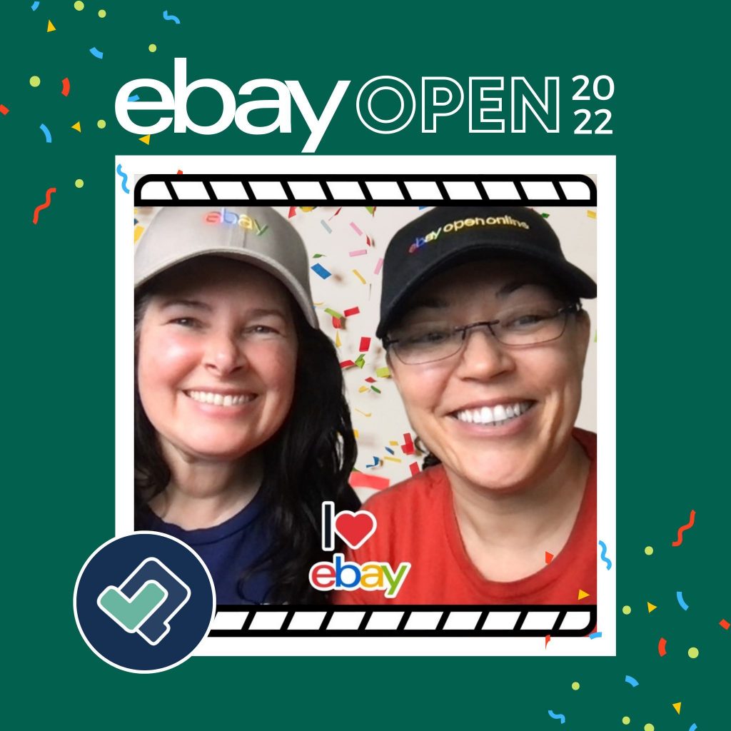 Amanda Morse and Clara Albornoz wearing eBay caps in an eBay Open 2022 graphic
