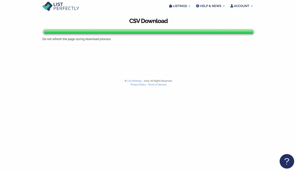 csv download bar