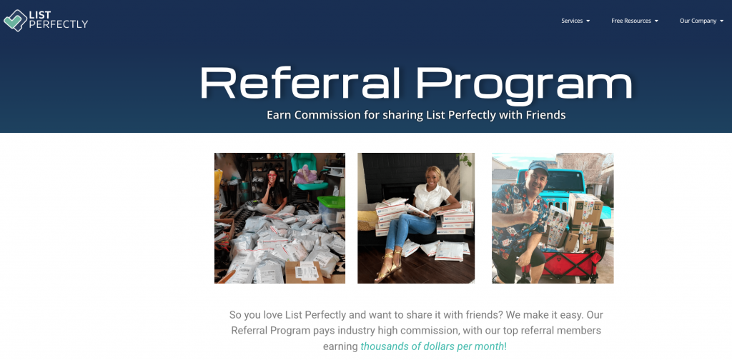 List Perfectly Referral program