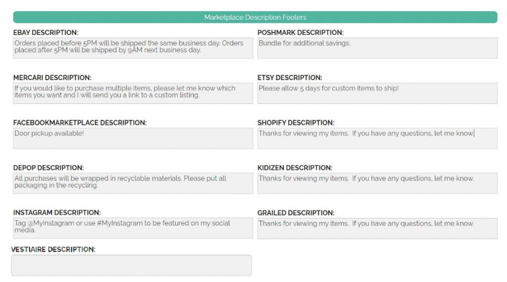 custom footers