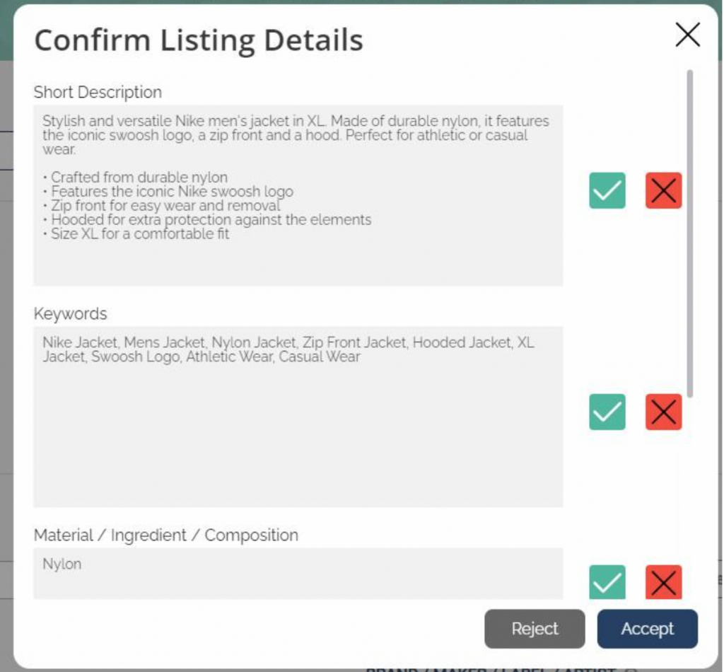 Listing Assistant Confirm Listing Details 1