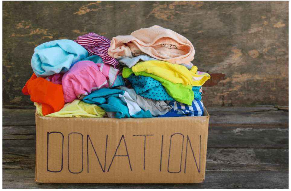 box of clothing donations