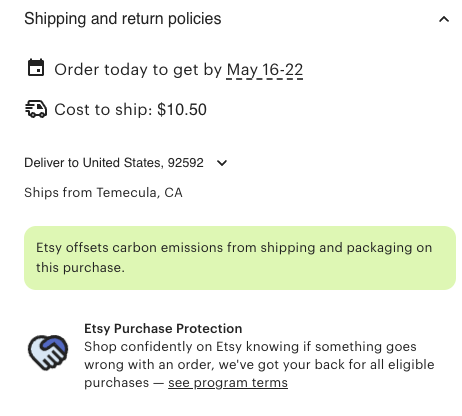etsy shipping