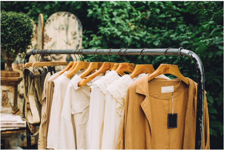 clothing on a rack