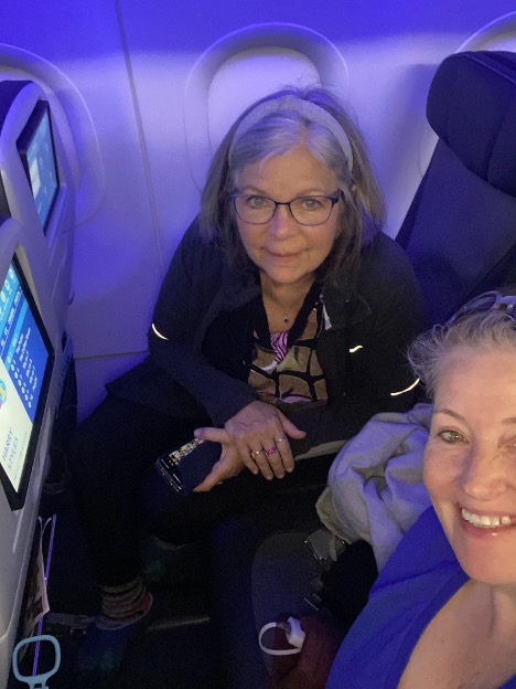 diane and trish on a plane