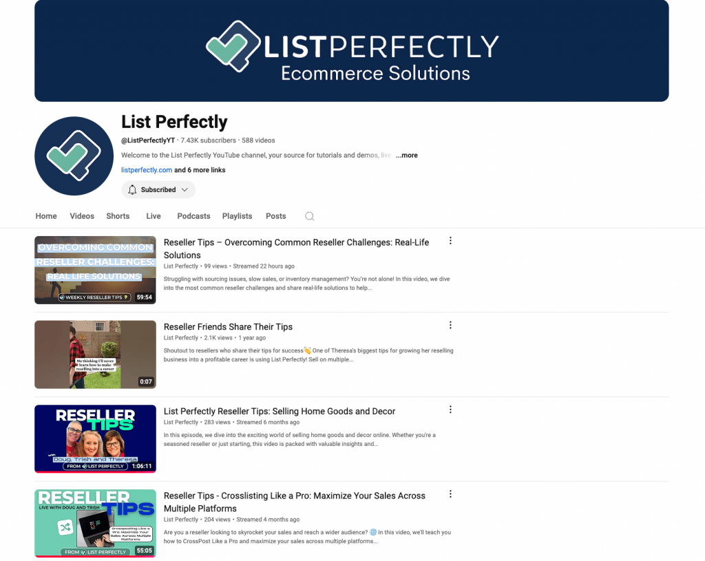 List Perfectly youtube reseller tips