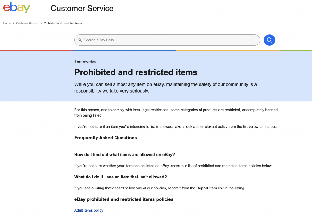 ebay tobacco policy What You Can't Sell