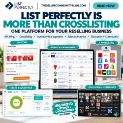 List Perfectly platform for listing creation, crosslisting, inventory management, AI tools, analytics, education, and community